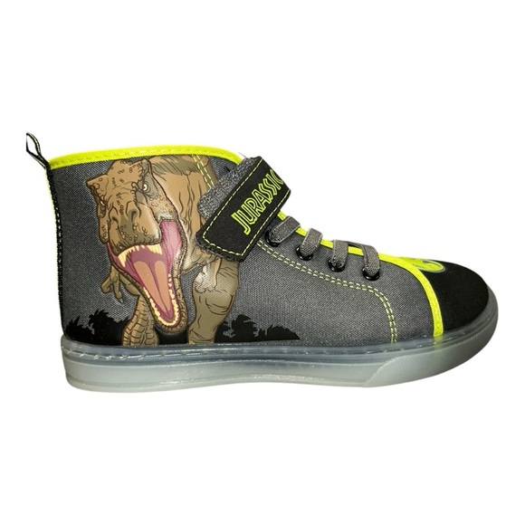 Jurassic World Boys Light-up Casual High-Top Sneakers Sizes 3 New no box or tags - Picture 1 of 14
